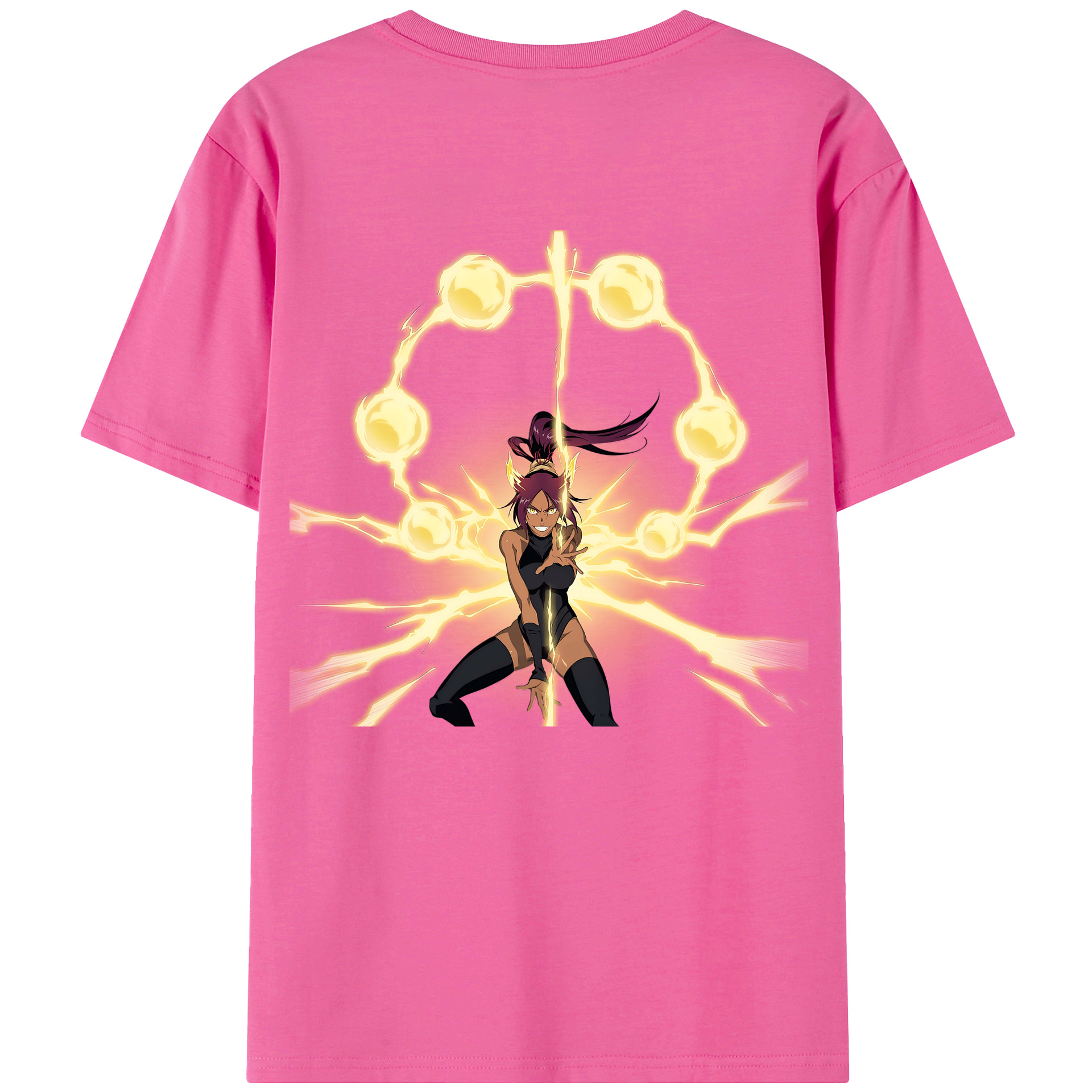 （画像用） ブリーチ 四楓院 夜一（しほういん よるいち） BLEACH Shihouin Yoruichi レディース半袖Tシャツ(バックプリント)
